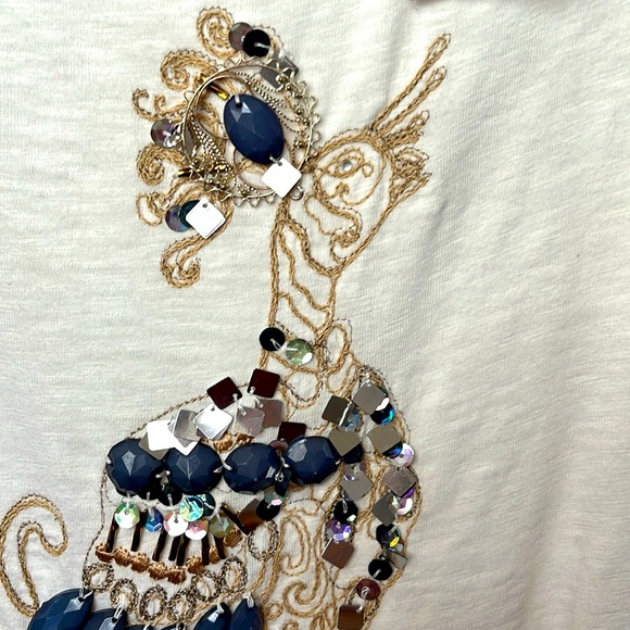 🆕 Chico’s Peacock Bling smooth scoop top, 3/4 sleeve in ecru - Picture 9 of 9